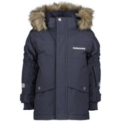 Parka dla dzieci Didriksons Bjärven. Niebieskie płaszcze Didriksons, bez wzorów, sportowe, bez kaptura. Za 476.50 zł.