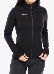 Bluza z zamkiem damska Mammut Aconcagua ML Jkt. Czarne bluzy Mammut, m, bez wzorów, z materiału, bez ramiączek, bez kaptura. Za 809.99 zł.