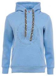 Zwillingsherz Bluza "Nelina" w kolorze błękitnym rozmiar: onesize. Niebieskie bluzy Zwillingsherz, bez wzorów, z bawełny, bez ramiączek, z kapturem. Za 206.91 zł.