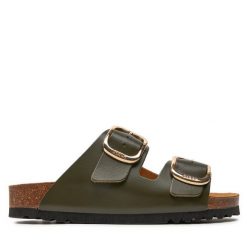 Klapki Scholl. Brązowe klapki Scholl, bez wzorów, bez obcasa, bez zapięcia. Za 399.99 zł.