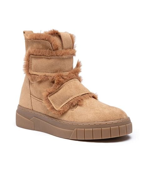 Foreverfolie Kozaki zimowe w kolorze jasnobrązowym rozmiar: 40. Brązowe kozaki Foreverfolie, na zimę, bez wzorów, eleganckie, bez obcasa, bez zapięcia. Za 130.99 zł.