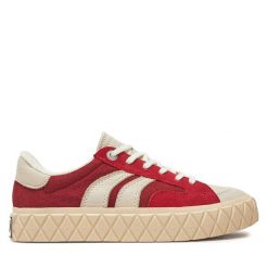 Trapery Palladium. Czerwone traperki Palladium, bez wzorów, bez obcasa, bez zapięcia. Za 519.99 zł.