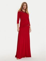 Rinascimento Sukienka wieczorowa CFC0121168003 Czerwony Slim Fit. Czerwone sukienki Rinascimento, xs, bez wzorów, z syntetyku, wizytowe, bez kołnierzyka, bez ramiączek. Za 409.99 zł.
