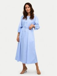 Kaffe Sukienka koszulowa Mackie 10508856 Niebieski Relaxed Fit. Niebieskie sukienki Kaffe, bez wzorów, z syntetyku, bez kołnierzyka, bez ramiączek, koszulowe. Za 189.99 zł.