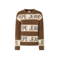 Sweter damski Pepe Jeans Helmi. Białe swetry Pepe Jeans, na zimę, bez wzorów, z jeansu, bez ramiączek. W wyprzedaży za 414.80 zł.