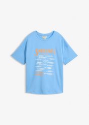 T-shirt z grubej bawełny organicznej. Białe t-shirty bonprix, bez wzorów, z bawełny, bez kołnierzyka, bez ramiączek. Za 57.99 zł.
