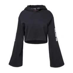 Bluza Damska Pirumo Flared Crop Z Kapturem. Czarne bluzy z kapturem IGUANA, s, bez wzorów, z bawełny, z kapturem, na fitness i siłownię. Za 396.12 zł.