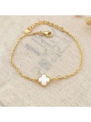 Miu Silver Pozłacana bransoletka z masą perłową rozmiar: onesize. Białe bransoletki Miu Silver, z perłą, pozłacane. Za 69.99 zł.