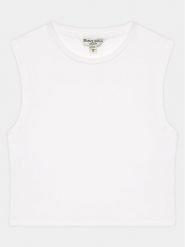 Brave Soul Bluzka LV-627LILY Biały Slim Fit. Białe bluzki Brave Soul, l, bez wzorów, z bawełny, bez kołnierzyka, bez ramiączek. Za 69.99 zł.