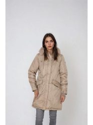 Jessica Simpson Parka w kolorze beżowym rozmiar: S. Brązowe płaszcze Jessica Simpson, s, bez wzorów, bez kaptura. Za 217.99 zł.