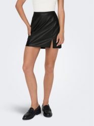 ONLY Spódnica z imitacji skóry 15267185 Czarny Regular Fit. Czarne spódnice ONLY, s, bez wzorów, ze skóry. Za 89.99 zł.