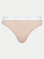 Tommy Hilfiger Stringi UW0UW05539 Beżowy. Brązowe stringi Tommy Hilfiger, bez wzorów, z syntetyku. Za 59.99 zł.