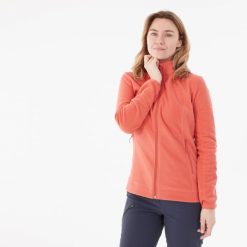 Polar turystyczny damski Quechua MH100 zamek. Brązowe bluzy z polaru QUECHUA, m, bez wzorów, z materiału, trekkingowe. Za 69.99 zł.