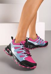 Niebiesko-Fuksjowe Buty Sportowe Sneakersy Sznurowane na Tłoczonej Podeszwie Tinasinna. Niebieskie buty sportowe lifestyle Renee, bez wzorów, bez zapięcia. W wyprzedaży za 91.99 zł.