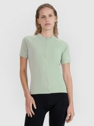 4F Koszulka rowerowa szybkoschnąca damska - turkusowa XS. Niebieskie t-shirty sportowe 4f, l, bez wzorów, z materiału, bez ramiączek, rowerowe. W wyprzedaży za 119.99 zł.