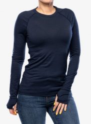 Bluza termoaktywna damska Houdini Desoli Light Crew. Niebieskie bluzy Houdini, m, bez wzorów, z materiału, biznesowe, bez ramiączek, bez kaptura. Za 532.30 zł.