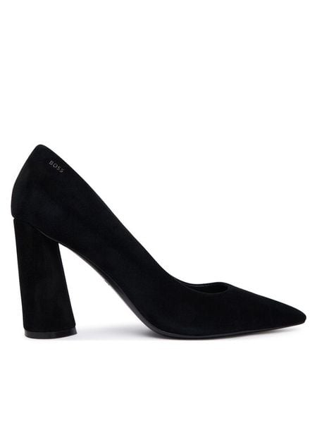 BOSS Czółenka Gracey 50554372 Czarny. Czarne czółenka Boss, bez wzorów, ze skóry, bez obcasa, bez zapięcia. Za 899.99 zł.