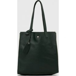 Answear Lab torebka skórzana kolor zielony. Zielone shopper bag Answear Lab, bez wzorów, na ramię, bez dodatków. Za 249.99 zł.