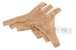 Scandale Le String Sensual Nude T17 - stringi damskie 3-pack. Brązowe stringi Erima, bez wzorów, z bawełny. Za 266.99 zł.
