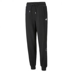 Spodnie sportowe damskie Puma Power Colorblock. Czarne spodnie dresowe Puma, bez wzorów, z dresówki. Za 344.00 zł.