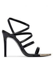 Just Cavalli Sandały 80RA3S55 ZSE31 Czarny. Czarne sandały Just Cavalli, bez wzorów, ze skóry, bez obcasa, na szpilce, bez zapięcia. Za 896.99 zł.