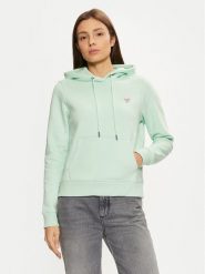 Guess Bluza W4YQ04 KC811 Zielony Regular Fit. Zielone bluzy Guess, s, z aplikacjami, z bawełny, bez kaptura. Za 249.99 zł.