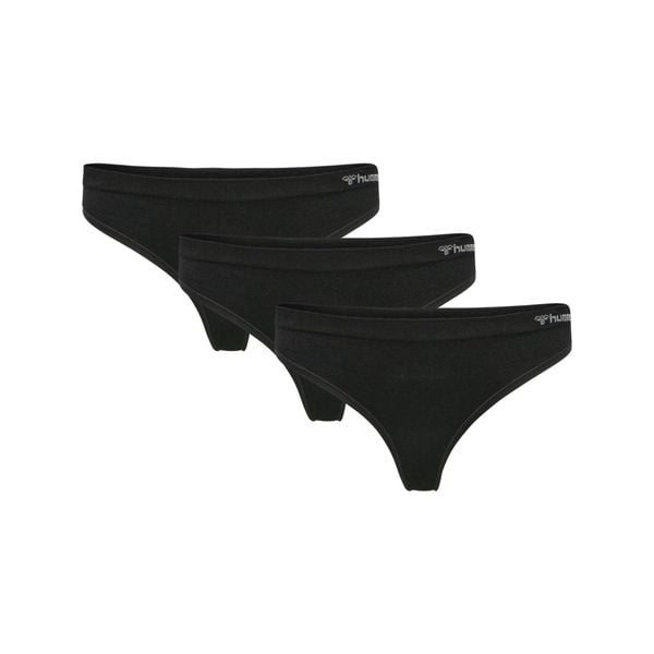 Damskie stringi bezszwowe Hummel Juno (x3). Czarne stringi Hummel, bez wzorów. Za 196.50 zł.