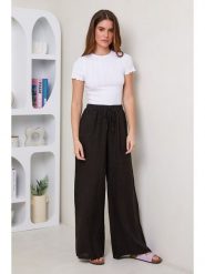 Le Monde du Lin Lniane spodnie w kolorze czarnym rozmiar: 34/36. Czarne spodnie materiałowe Le Monde du Lin, bez wzorów, ze lnu. Za 173.99 zł.