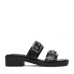 Klapki Beverly Hills Polo Club. Czarne klapki Beverly Hills Polo Club, bez wzorów, bez obcasa, bez zapięcia. Za 179.99 zł.