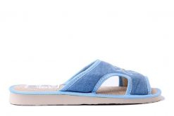 METEOR 012 MOTYL niebieski, kapcie damskie. Niebieskie kapcie Meteor, z aplikacjami. Za 44.99 zł.