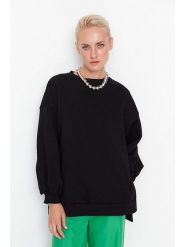 Trendyol Bluza w kolorze czarnym rozmiar: L. Czarne bluzy Trendyol, l, bez wzorów, bez kaptura. Za 88.23 zł.