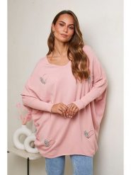 Soft Cashmere Sweter w kolorze jasnoróżowym rozmiar: 38/40. Różowe swetry Soft Cashmere, bez wzorów, klasyczne, bez ramiączek. Za 130.99 zł.