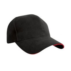 Czapka Z Daszkiem Sandwich Ze Szczotkowanej Bawełny. Brązowe czapki z daszkiem RESULT HEADWEAR, bez wzorów, z bawełny. Za 39.99 zł.