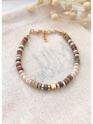 Atelier MIU Pozłacana bransoletka rozmiar: onesize. Brązowe bransoletki atelier MIU, z perłą, pozłacane. Za 96.60 zł.