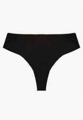 Czarne Majtki Stringi z Bezszwowym Wykończeniem Teniluna. Czarne stringi Born2be, bez wzorów, z jeansu. Za 4.99 zł.