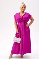 Elegancka amarantowa sukienka Flavia na wesele PLUS SIZE XXL. Czerwone sukienki Moda Size Plus Iwanek, na imprezę, plus size, bez wzorów, z elastanu, eleganckie, bez kołnierzyka, plus size, bez ramiączek, mini, kopertowe. Za 429.90 zł.