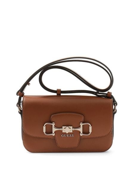 Guess Torebka Janie HWVG99 10210 Brązowy. Brązowe listonoszki Guess, z aplikacjami, ze skóry, bez dodatków. Za 376.99 zł.