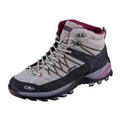 Buty trekkingowe damskie CMP Rigel Mid. Szare trekkingi CMP, bez wzorów, z gumy, bez zapięcia, trekkingowe. Za 394.40 zł.