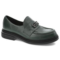 Zielone Półbuty Armodo Modne Obuwie Damskie. Zielone półbuty wsuwane Armodo, bez wzorów, ze skóry, biznesowe, bez obcasa. Za 368.99 zł.