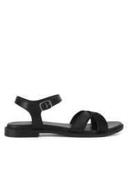Lasocki Sandały EST-AFIONA-13 Czarny. Czarne sandały Lasocki, bez wzorów, z materiału, bez obcasa, na płaskiej podeszwie, bez zapięcia. Za 129.99 zł.