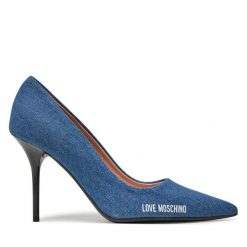 Szpilki LOVE MOSCHINO. Niebieskie szpilki Love Moschino, bez wzorów, bez obcasa, na szpilce, bez zapięcia. Za 899.99 zł.