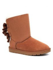 Blackfield Botki zimowe "Livai" w kolorze jasnobrązowym rozmiar: 39. Brązowe botki Blackfield, z aplikacjami, z materiału, z okrągłym noskiem, bez obcasa, bez zapięcia. Za 86.99 zł.