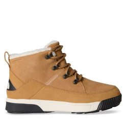 Botki The North Face. Brązowe botki The North Face, bez wzorów, bez obcasa, na płaskiej podeszwie, bez zapięcia. Za 429.99 zł.