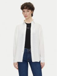 Pepe Jeans Koszula Chipper PL304993 Biały Loose Fit. Białe koszule Pepe Jeans, xs, bez wzorów, z bawełny, bez kołnierzyka, bez ramiączek. Za 229.99 zł.