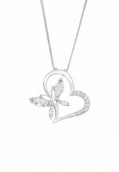 Elli Damski Serce Motyla wisior Elegancki z kryształami cyrkonii w srebrze próby 925 Sterling Silver Naszyjniki 1 ct. Szare naszyjniki Elli, z materiału, z cyrkonią, srebrne. Za 248.99 zł.