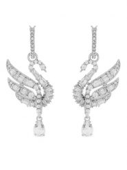 Swarovski Kolczyki Swan 5723388 Srebrny. Szare kolczyki Swarovski, metalowe. Za 679.99 zł.