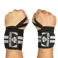 Usztywniacze na nadgarstek elastyczne DBX Bushido ARW-100012. Białe paski DBX BUSHIDO, bez wzorów, sportowe. Za 32.99 zł.