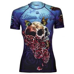 Koszulka Sportowa Damska do fitness Rasguard MMA EXTREME HOBBY SKULL 2. Niebieskie t-shirty sportowe EXTREME HOBBY, xl, bez wzorów, z bawełny, bez ramiączek, na fitness i siłownię. Za 199.00 zł.