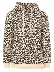 Zwillingsherz Bluza "Leo Allover" w kolorze beżowym rozmiar: L/XL. Brązowe bluzy Zwillingsherz, l, bez wzorów, bez ramiączek, z kapturem. Za 202.50 zł.