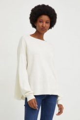 Answear Lab sweter z wełną damski kolor beżowy lekki. Brązowe swetry Answear Lab, m, bez wzorów, z dzianiny, bez ramiączek. W wyprzedaży za 187.99 zł.